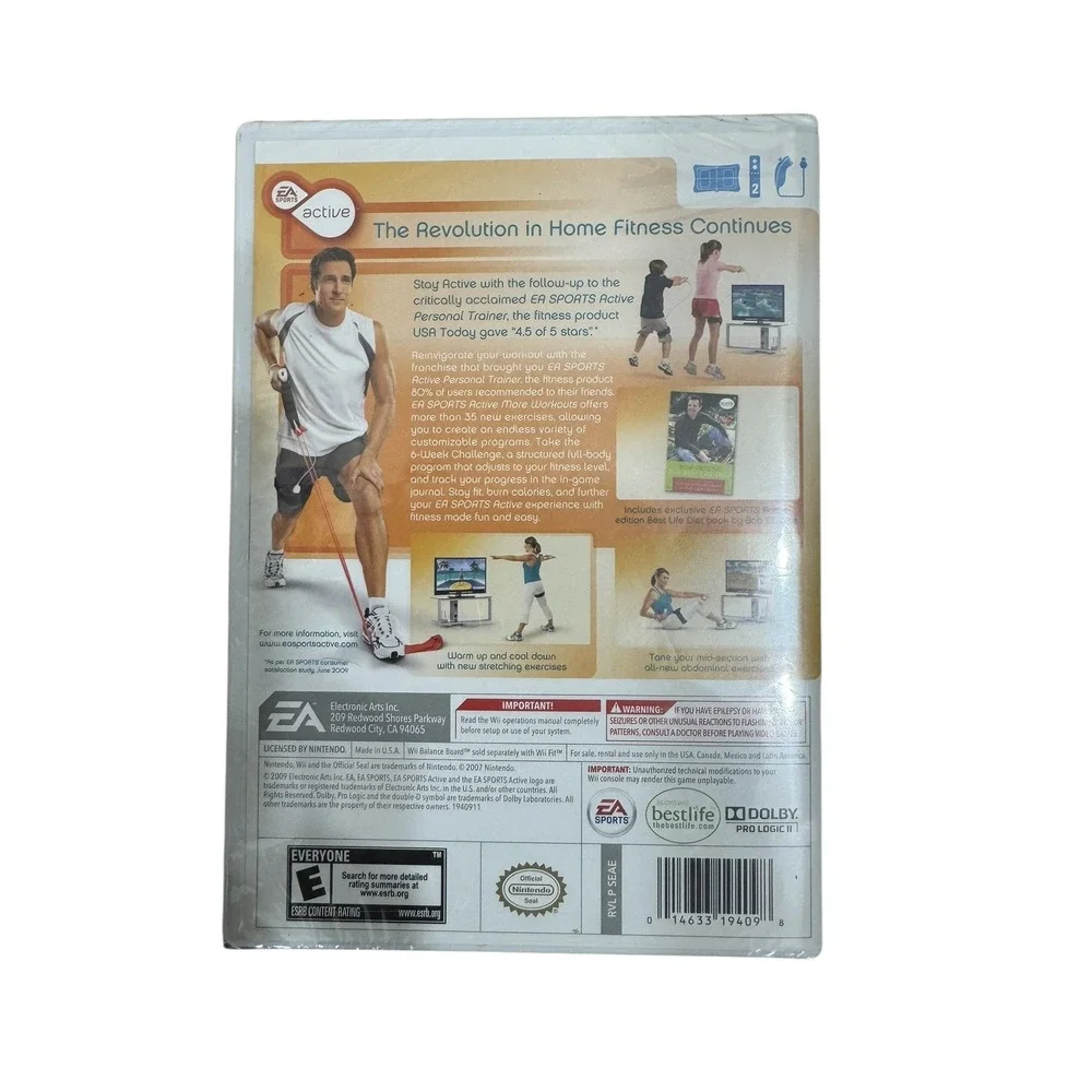 Wii Active: More Workouts EA Sports NEW SEALED Kit W/ Leg Strap &Resistant Bands